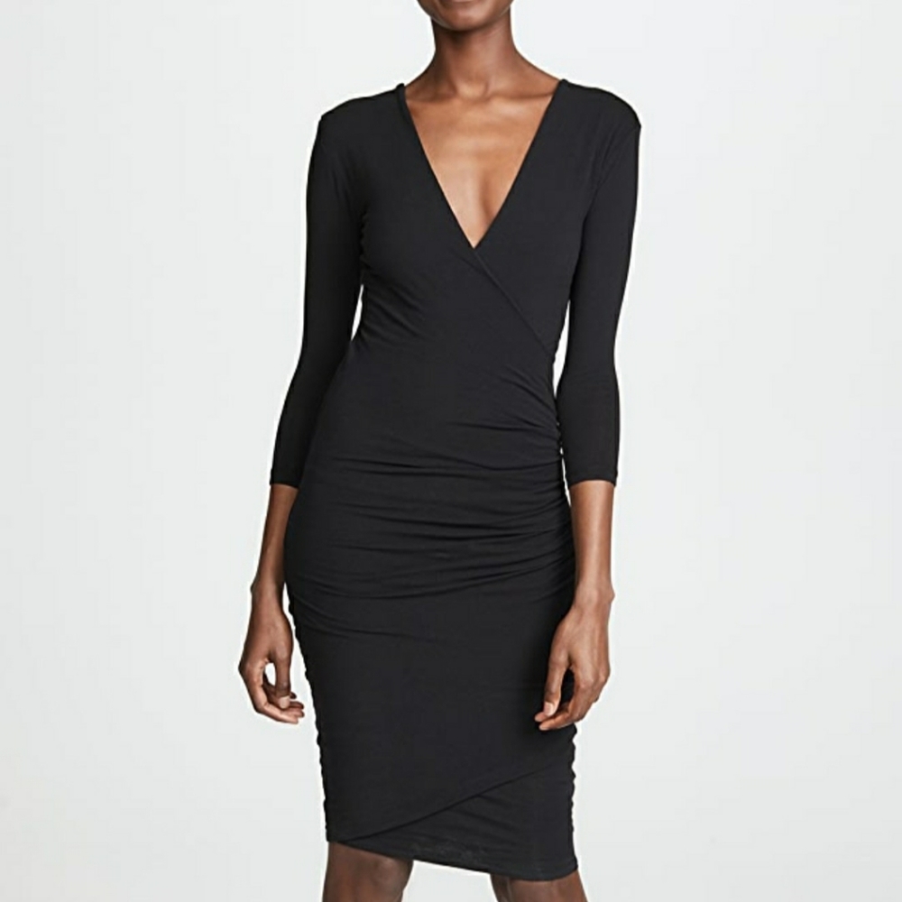 James Perse Skinny Wrap Tuck Dress